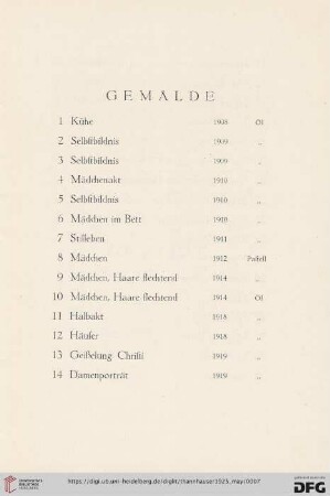 Gemälde (Nr.1-40)