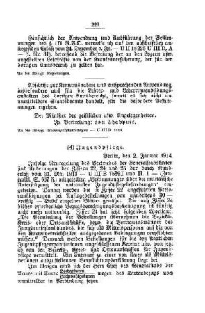 Jugendpflege : [D. Allgemeine Angelegenheiten der Unterrichtsanstalten]