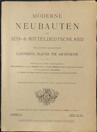 Tafel 93. Villa Belzer, Schützenstrasse 5, Baden-Baden. Architekt: G. Ziegler