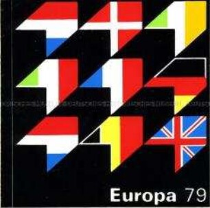 Aufkleber mit den Flaggen der europäischen Gemeinschaft