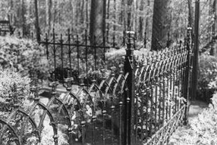 Spreetal-Burghammer. Eiserner Zaun auf dem Friedhof, vermutlich ein Produkt des ehem. Eisenhammerwerkes