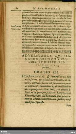 Adversus Eos, Qui Ornandae Orationis Studium, Et Dicendi Elegantiam Vituperant. Oratio XII.