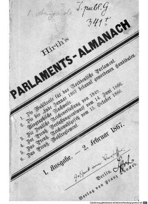 Hirth's Parlaments-Almanach. Ausg. 1, 2. Febr. 1867
