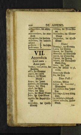 VII. Appendicis Loco nota: Anni part.