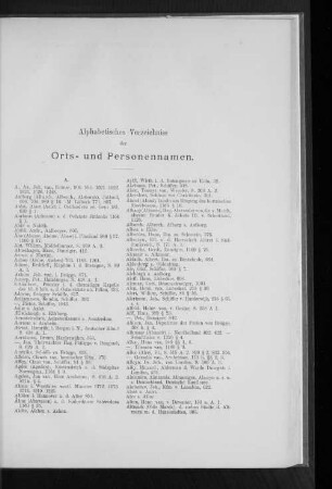 Alphabetisches Verzeichniss der Orts- und Personennamen.
