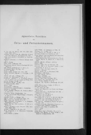 Alphabetisches Verzeichniss der Orts- und Personennamen.