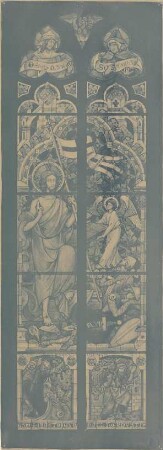 Schmidt, Heinrich von; Oppenheim; Katharinenkirche, Restaurierung - Kirchenfenster, Auferstehung (Ansicht)