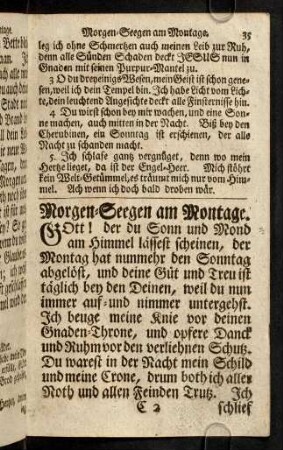 35-47, Morgen-Seegen am Montage. Abend-Seegen am Montage.