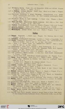 [Italien, Schweiz, Niederlande] (Nr. 1486-1809)