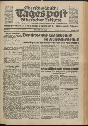 Oberschwäbische Tagespost : Biberacher Zeitung