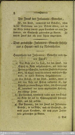 Haupttheile des Infanterie-Gewehres und deren Zweck