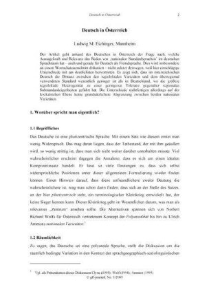 Deutsch in Österreich