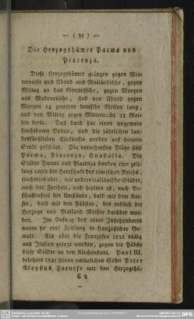 Die Herzogthümer Parma und Piacenza