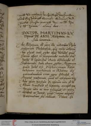 Martin Luther, ‘De arte alchimia’