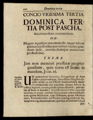 Concio Vigesima Tertia. Dominica Tertia Post Pascha.