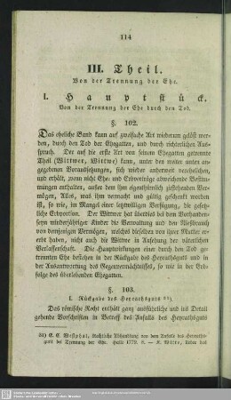 III. Theil. Von der Trennung der Ehe
