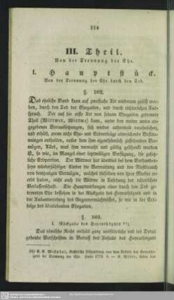 III. Theil. Von der Trennung der Ehe