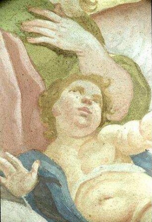 Engelschöre und die vier Erdteile in Verehrung Christi