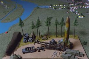 V2-Modell mit Abschuss Vorrichtung im Historisch-Technischen Mueum in Peenemünde