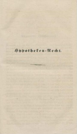 Hypotheken-Recht