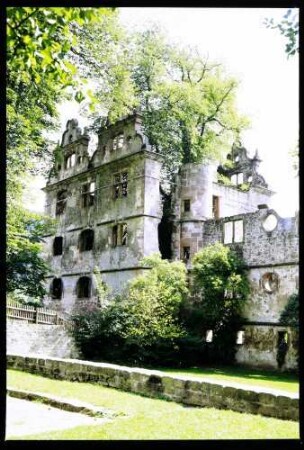Hirsau: Schlossruine mit den von Ludwig Uhland besungenen Ulmen, mit Klosterruinen