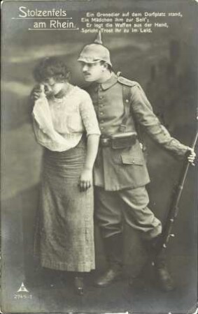 Stolzenfels am Rhein - Ein Grenadier auf dem Dorfplatz stand