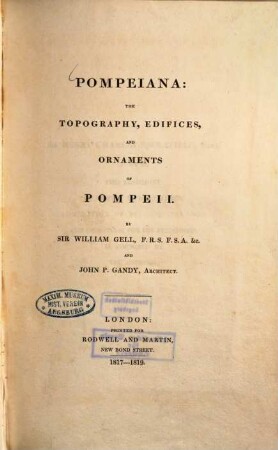 Pompeiana : the topography, edifices and ornaments of Pompeii