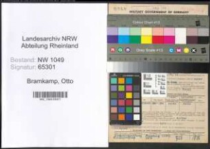 Entnazifizierung Otto Bramkamp , geb. 27.04.1899 (Baecker)