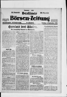 Berliner Börsen-Zeitung, Abendausgabe