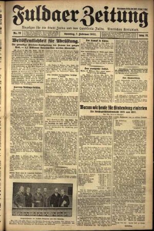 Erste Ausgabe vom Sonntag, den 07. Februar 1932.