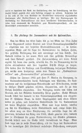 5. Die Fürsorge für Auswanderer und die Hafenmission.