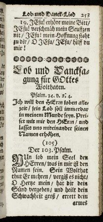 Lob und Dancksagung für Gottes Wolthaten.