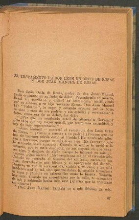 El testamento de don León de Ortíz de Rosas y don Juan Manuel de Rosas