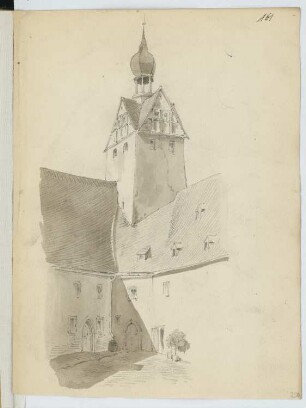 Kloster (?): Perspektivische Ansicht (aus: Skizzen- und Fotoalbum 20)