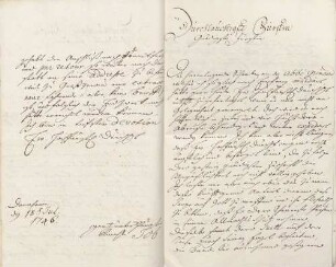Johann Peter Job an Karoline Luise von Baden (Dornheim)