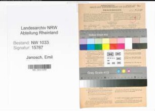 Entnazifizierung Emil Janosch , geb. 08.10.1922 (Schlosser)