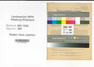 Entnazifizierung Hans Joachim Raabe , geb. 30.06.1921 (Uebersetzer)