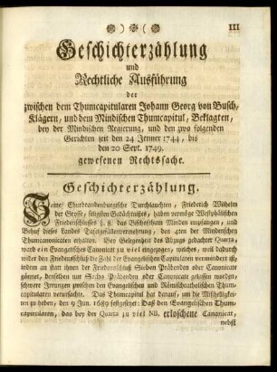 Geschichtserzählung und Rechtliche Ausführung