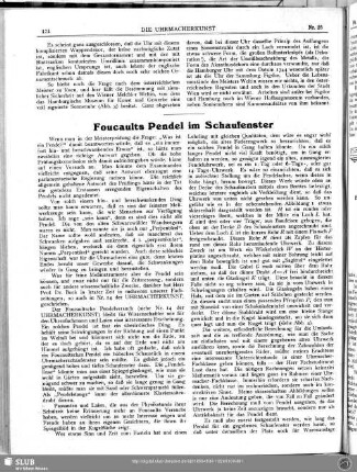 Foucaults Pendel im Schaufenster