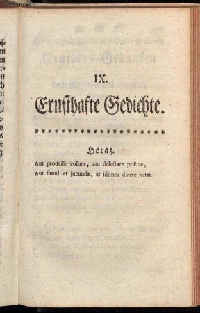 IX. Ernsthafte Gedichte.