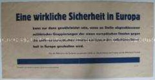 Aufruf der Nationalen Front des demokratischen Deutschland zur Schaffung eines europäischen Sicherheitssystems