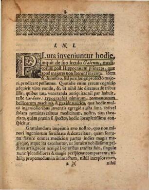 Decanus Facultatis Medicae Rudolfus Guilielmus Crausius, Phil. & Med. D. Prax. & Chim. Prof. P. Colleg. Medici Senior, Lectori Benevolo S.P.D. : [P.P. sub sigillo Facultatis, Ienae, MDCXC. d. 27. Iulii]