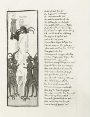 Allegorische Darstellung mit Brettspielern, :Illumination und Schriftspiegel in Thomas von Zerklaere "Der welsche Gast",