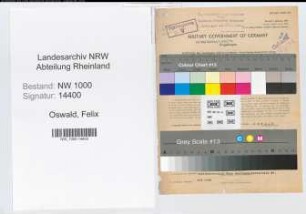 Entnazifizierung Felix Oswald, geb. 18.03.1913 (Ingenieur)