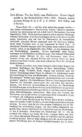 Höver, Otto :: Von der Galiot zum Fünfmaster, unsere Segelschiffe in der Weltschiffahrt 1780 - 1930 : Bremen, Angelsachsen-Verl., 1934