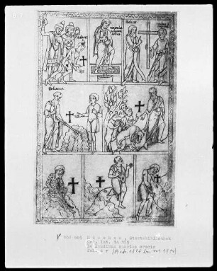 Dialogus de laudibus sanctae crucis — Acht typologische Szenen, Folio 4recto