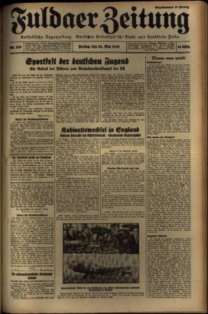 Erste Ausgabe vom Freitag, den 28. Mai 1937.
