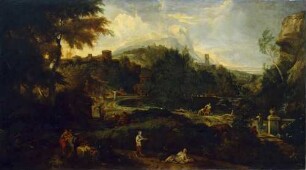 Gebirgslandschaft mit Nymphen