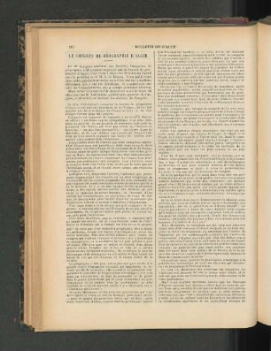 Le Congres De Geographie D'Alger.