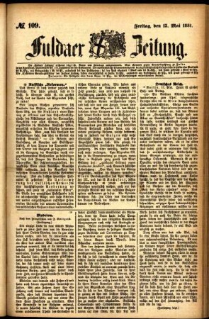 Ausgabe vom Freitag, den 13. Mai 1881.